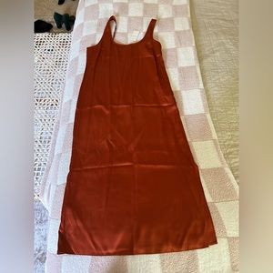 Satin midi dress, never worn!